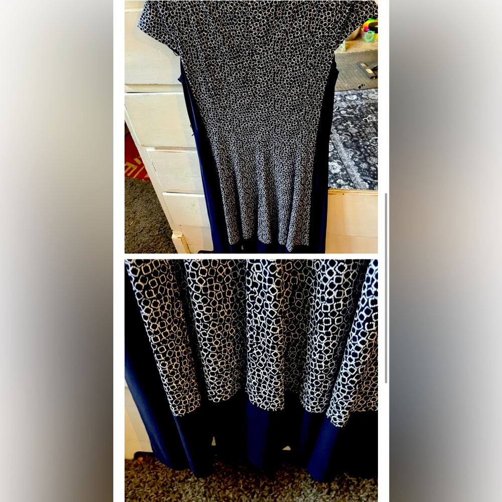 Jessica Howard Black and Blue Midi Dress